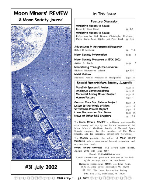 Cover of Moon Miners' Review #31