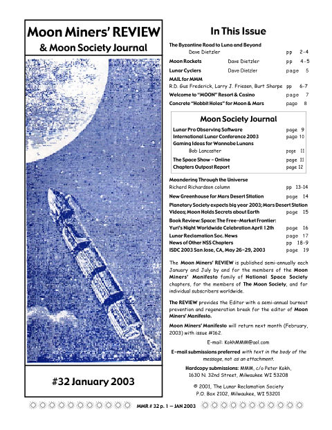 Cover of Moon Miners' Review #32