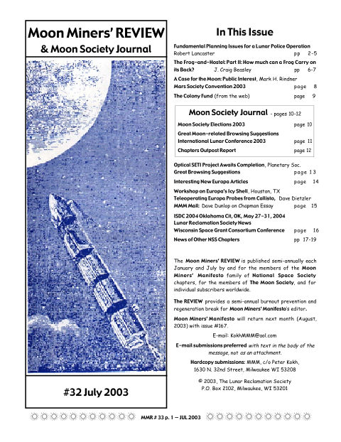 Cover of Moon Miners' Review #33