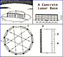 A large moonbase made of local concrete